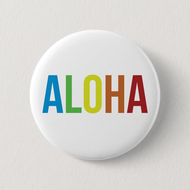 Rainbow Aloha Button (Front)