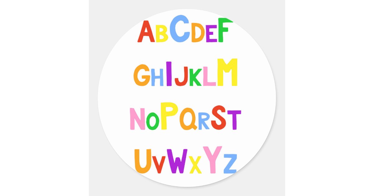 The Colorful Alphabet Classic Round Sticker