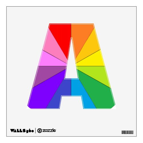 Rainbow Alphabet Letter A Colorwheel Party Decal