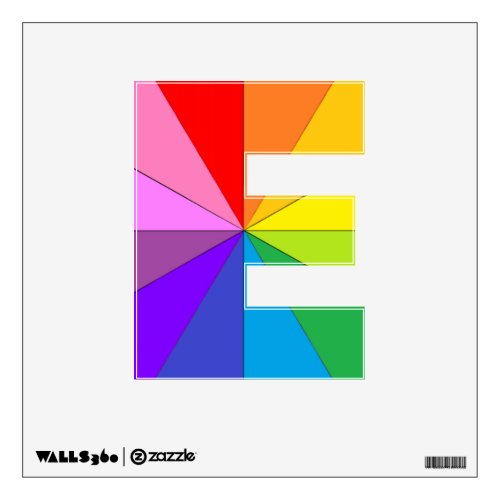 Rainbow Alphabet Letter E Colorwheel Party Decal