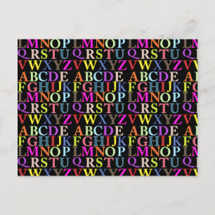Rainbow Alphabet Postcard