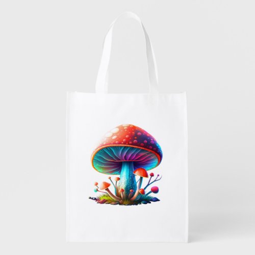 Rainbow Amanita Muscaria Grocery Bag