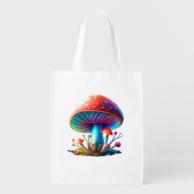 Rainbow Amanita Muscaria Grocery Bag (Front)