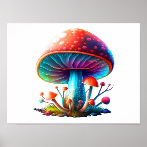 Rainbow Amanita Muscaria Poster