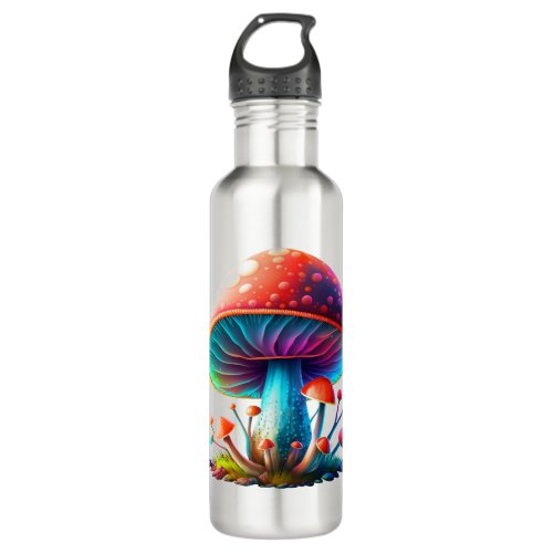 Rainbow Amanita Muscaria  Stainless Steel Water Bottle