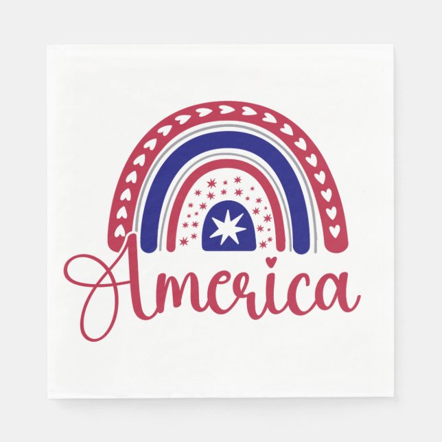 Rainbow America  Napkins (Front)