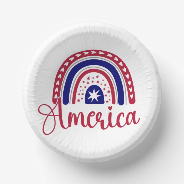 Rainbow America  Paper Bowls (Front)