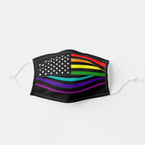 RAINBOW AMERICAN FLAG ADULT CLOTH FACE MASK