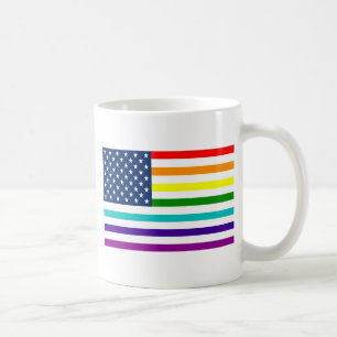Rainbow American Flag Coffee Mug
