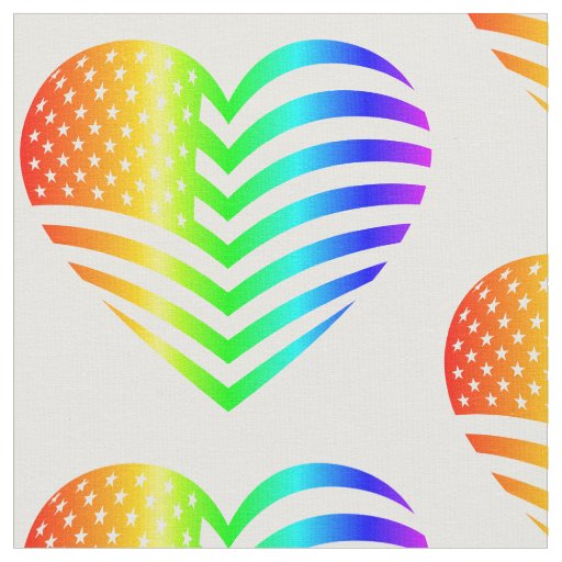 rainbow american flag heart patriotic lgbt pride fabric