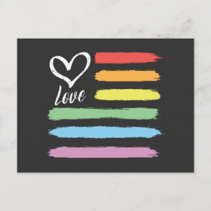 Rainbow American Flag LGBT Postcard