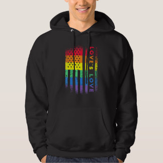 Rainbow American Flag Loves Love Pride Hoodie