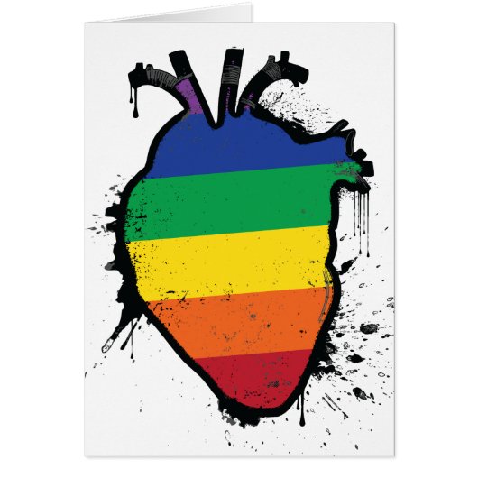 rainbow anatomical heart cards (Front)