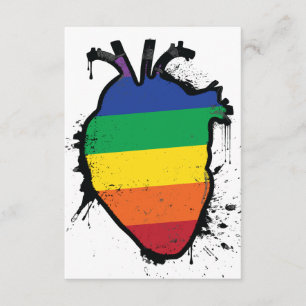 rainbow anatomical heart invitation