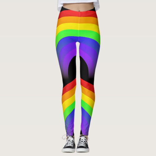 Rainbow and Black Leggings