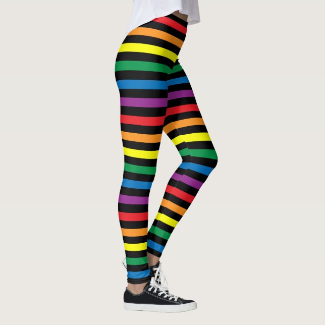Rainbow and Black striped leggings (Right)