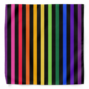 Rainbow and black stripes bandana
