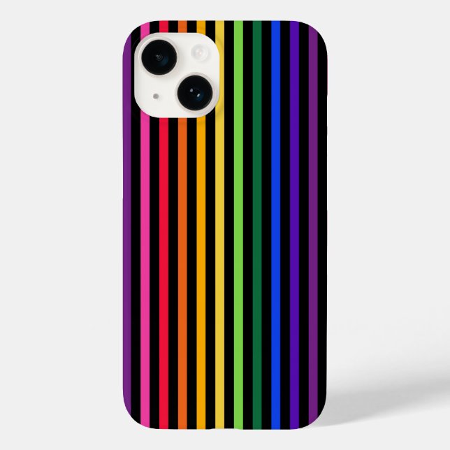 Rainbow and black stripes Case-Mate iPhone case (Back)