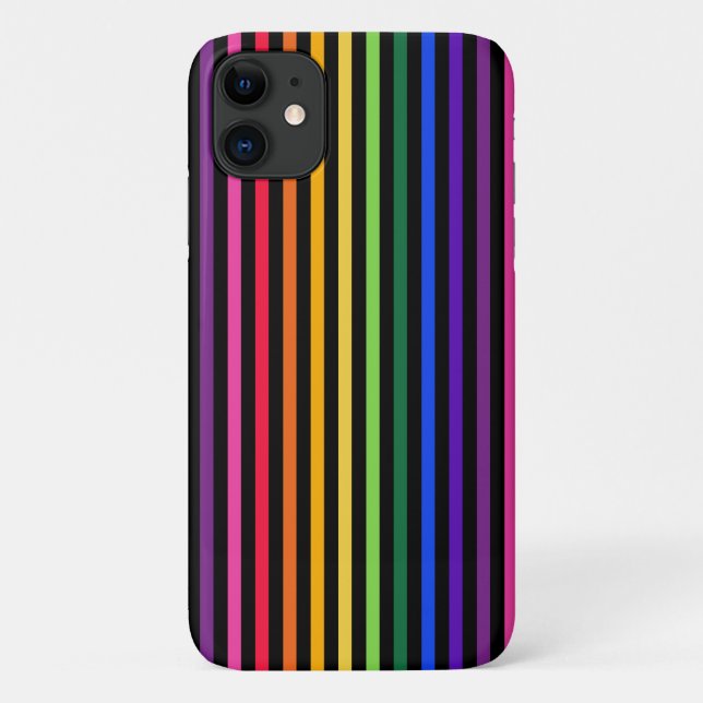Rainbow and black stripes Case-Mate iPhone case (Back)