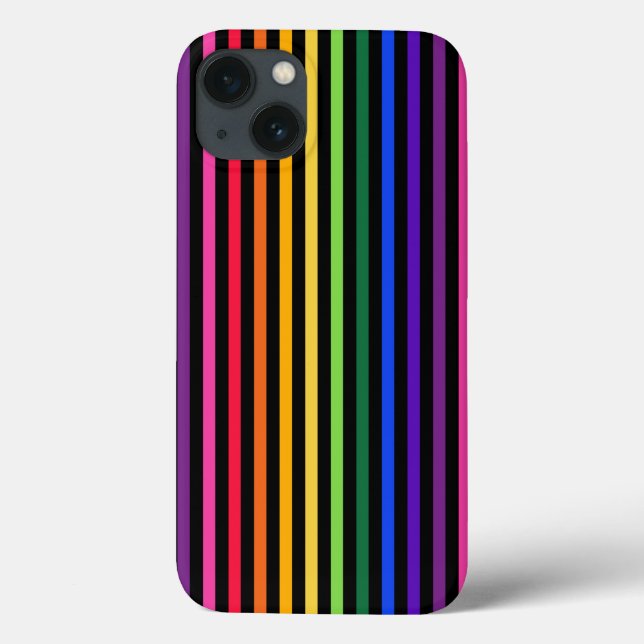 Rainbow and black stripes Case-Mate iPhone case (Back)