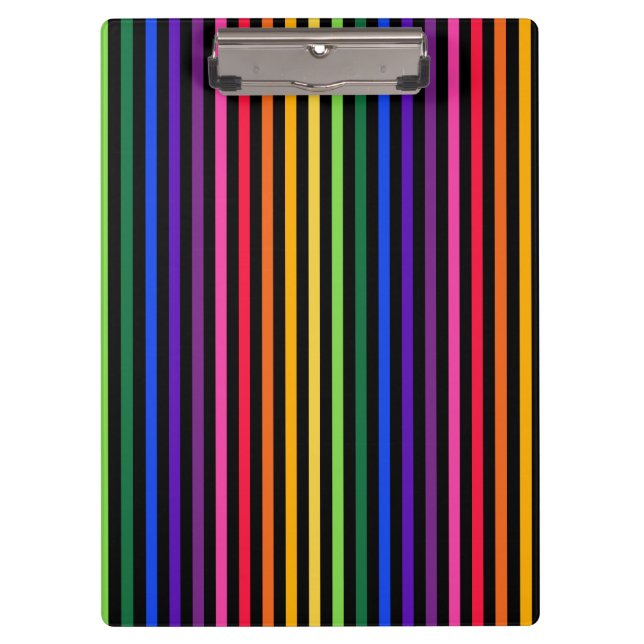 Rainbow and black stripes clipboard (Front)