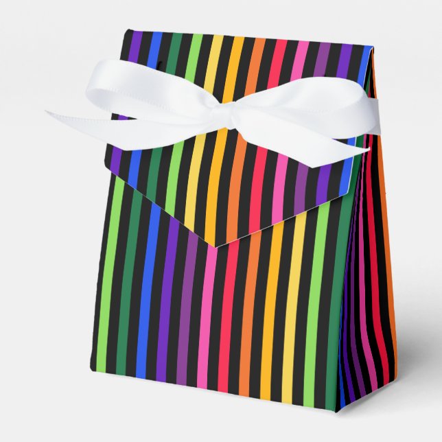 Rainbow and black stripes favor boxes (Front Side)