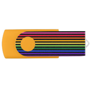 Rainbow and black stripes flash drive