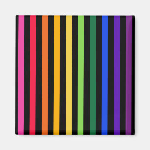 Rainbow and black stripes magnet