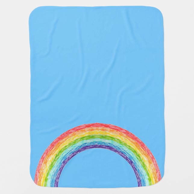 Rainbow and blue sky baby blanket (Front)