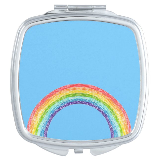 Rainbow and blue sky compact mirror (Front)