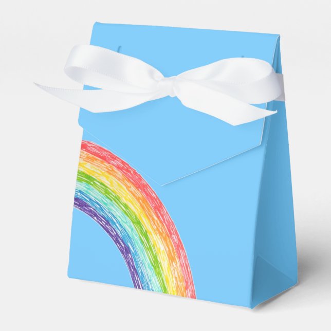 Rainbow and blue sky favor boxes (Front Side)