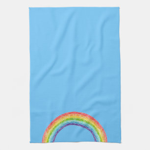 Rainbow and blue sky kitchen towel