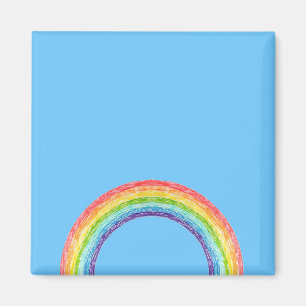 Rainbow and blue sky magnet