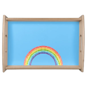 Rainbow and blue sky serving tray