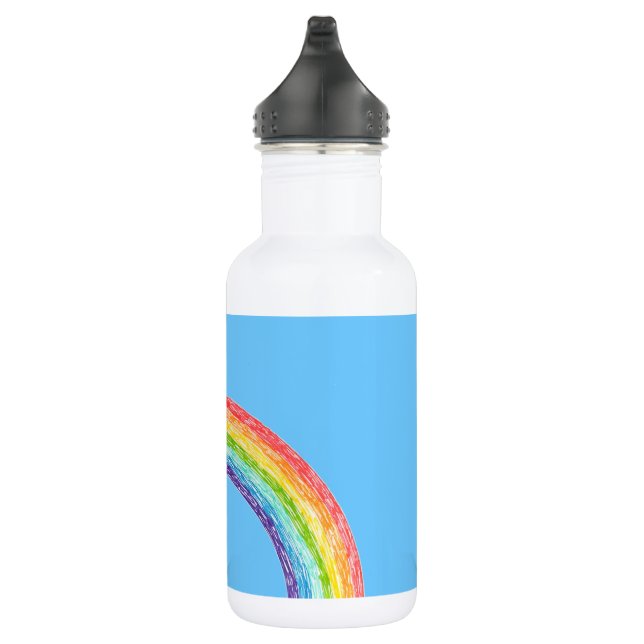 Rainbow and blue sky stainless steel water bottle (Right)