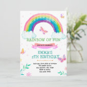 Rainbow and butterfly party  invitation (Standing Front)