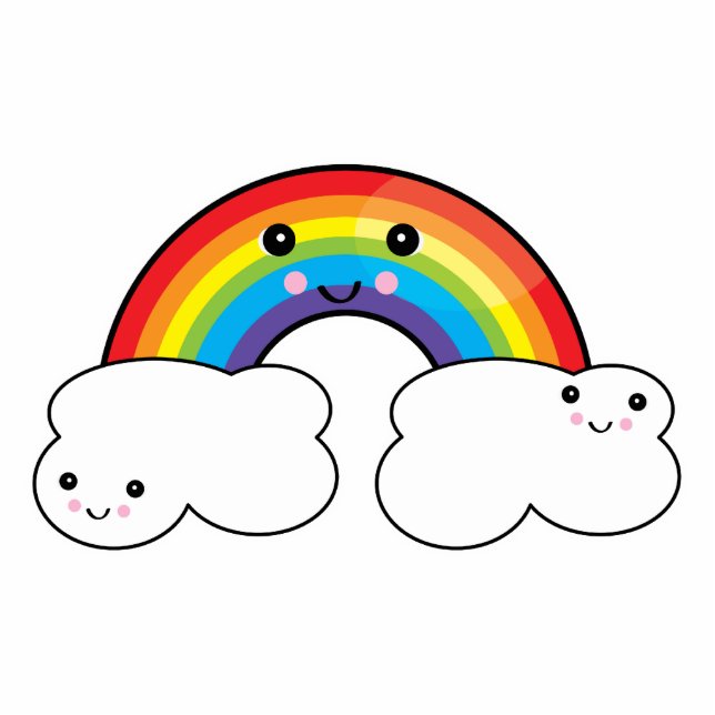 rainbow and cloud pals statuette (Front)