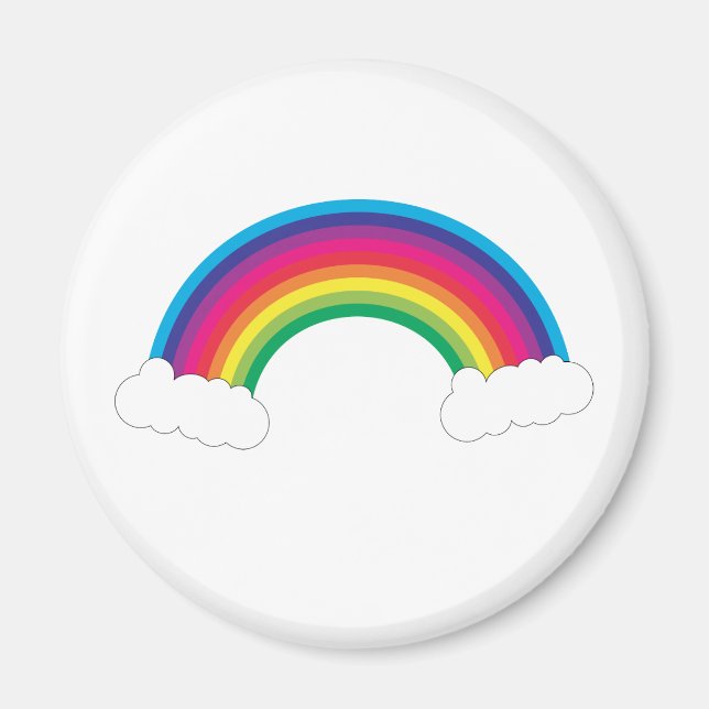 Rainbow and Clouds Cute Magnet (Front)