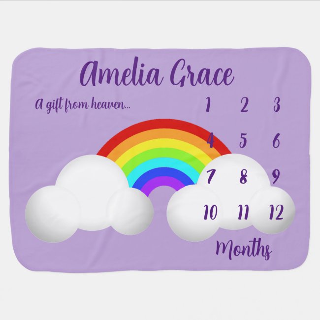 Rainbow and Clouds Monthly Milestone Blanket