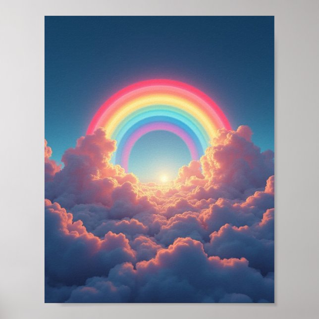 Rainbow and clouds poster (Front)