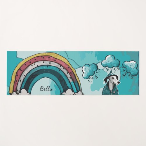 Rainbow and Dog Yoga Mat