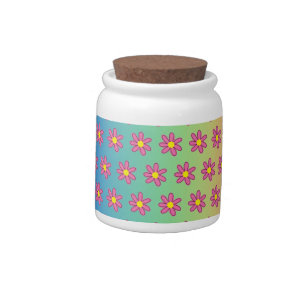 Rainbow and Flowers Candy Jar