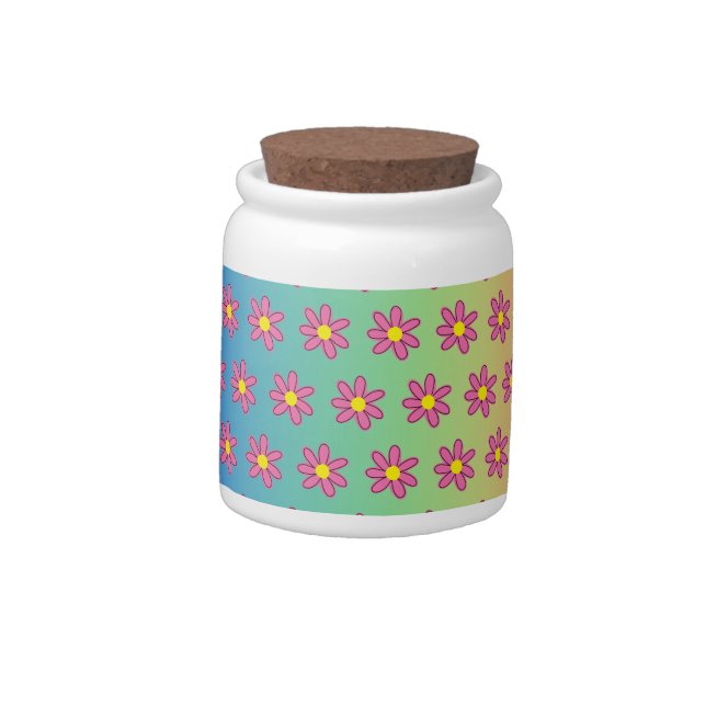 Rainbow and Flowers Candy Jar (Left)