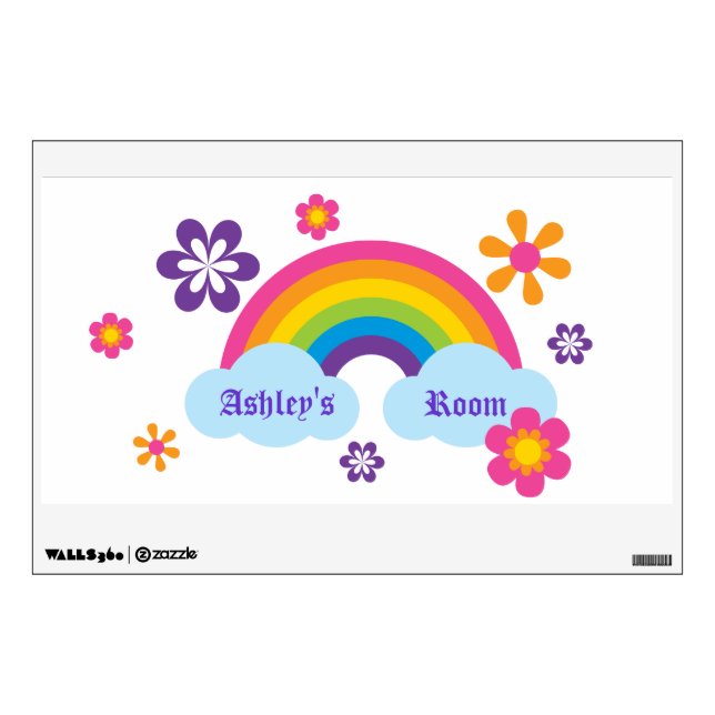 Rainbow and Flowers Wall Decal (Front)