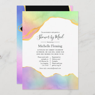 Rainbow and Gold Agate Boy Baby Shower by Mail Invitation