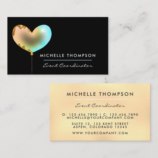 Rainbow and Gold Business Card (Front/Back)