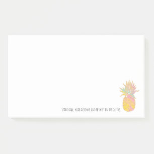 Rainbow and Gold Pineapple Stand Tall Wear a Crown Post-it Notes