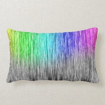 Rainbow And Gray Pillow by thatcrazyredhead at Zazzle