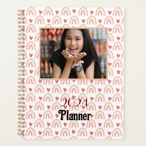 rainbow and heart photo 2024 planner