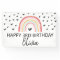 Rainbow and Hearts birthday party banner